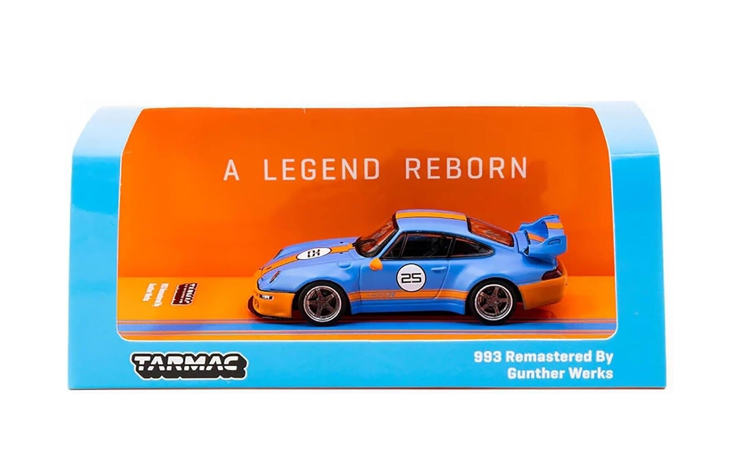 Tarmac Works - Porsche 993 Remastered By Gunther Werks Blue and Orange - Scale 1/64 T64-TL054-BO