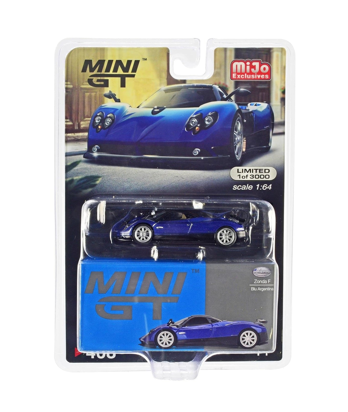 Mini GT - Pagani Zonda F Blue Argentina MiJo Exclusives - 1/64 Scale MGT00408-MJ LHD