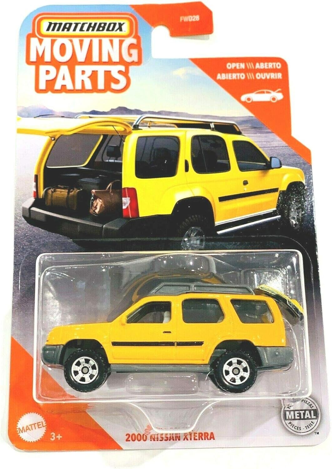 Matchbox - Nissan Xterra 2000 Yellow - Matchbox Moving Parts - Scale 1/64 Approx