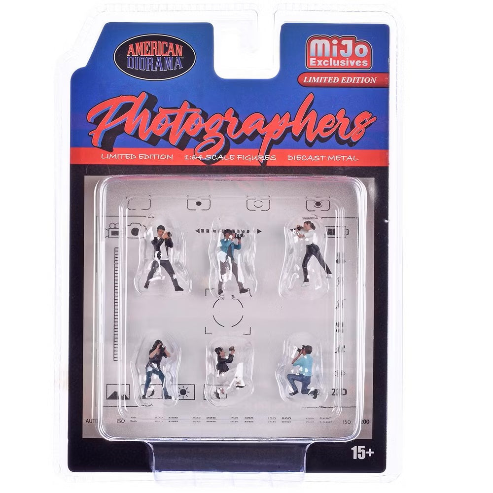 American Diorama - "Photographers" 6 piece Diecast Figure Set (6 Figures) Limited Edition MiJo Exclusives - Scale 1/64 AD-2414MJ