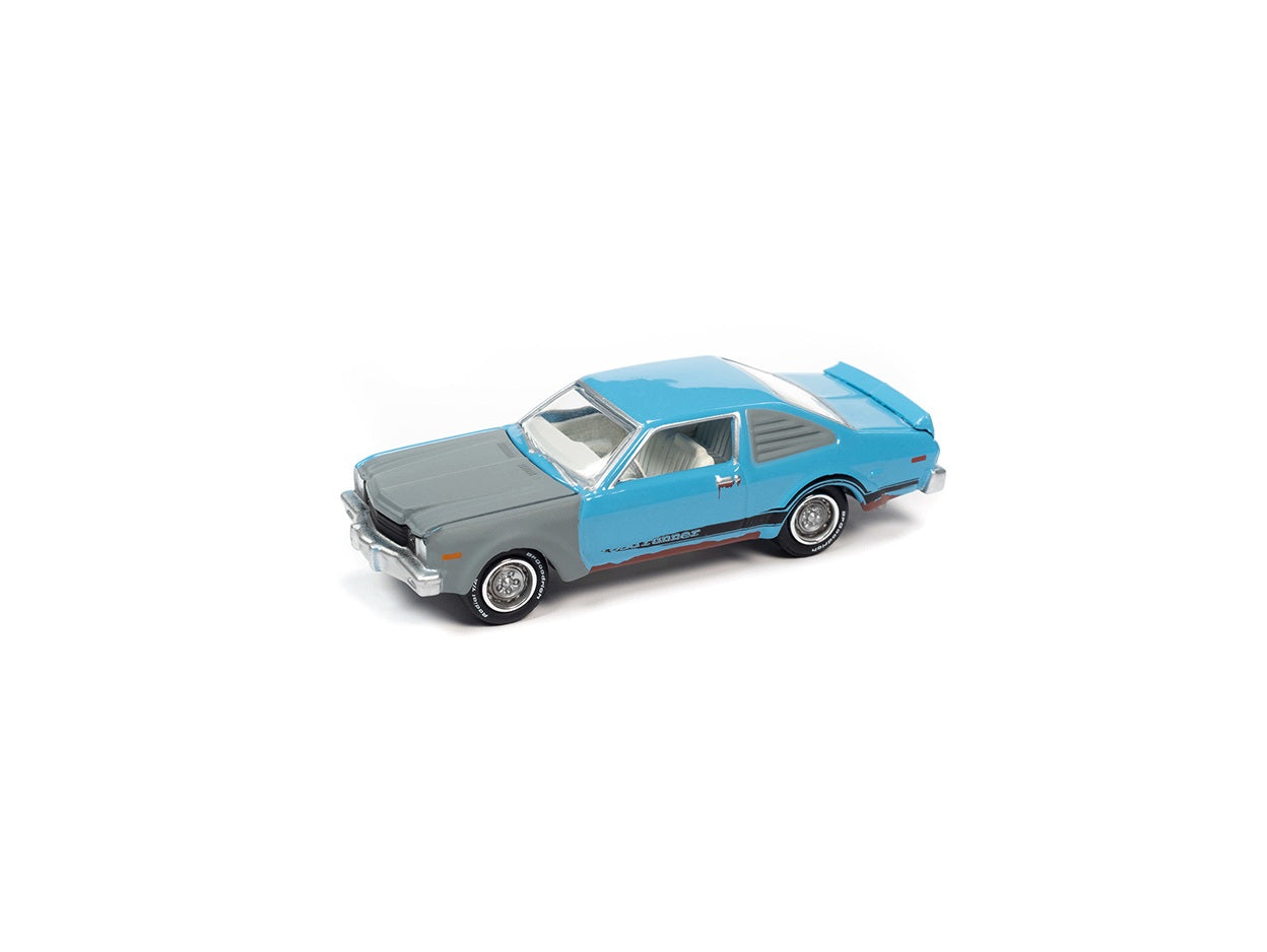 Johnny Lightning - 1976 Plymouth Volare Road Runner in Big Sky Blue &amp; Primer Gray - Project in Progress - Scale 1/64