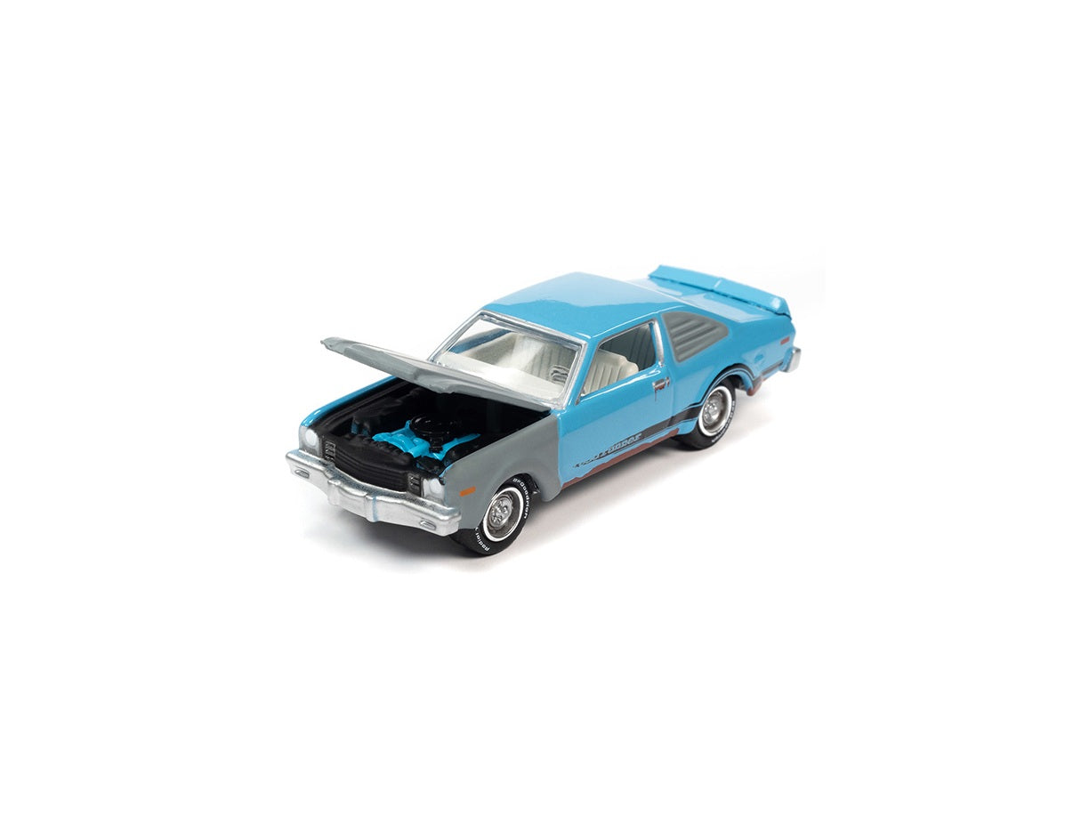 Johnny Lightning - 1976 Plymouth Volare Road Runner in Big Sky Blue &amp; Primer Gray - Project in Progress - Scale 1/64