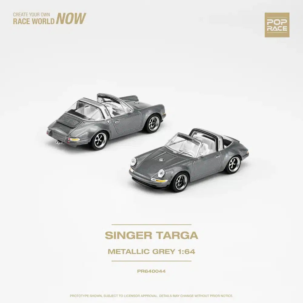 Pop Race - Singer Targa Metallic Gray Scale 1/64 PR64-0044