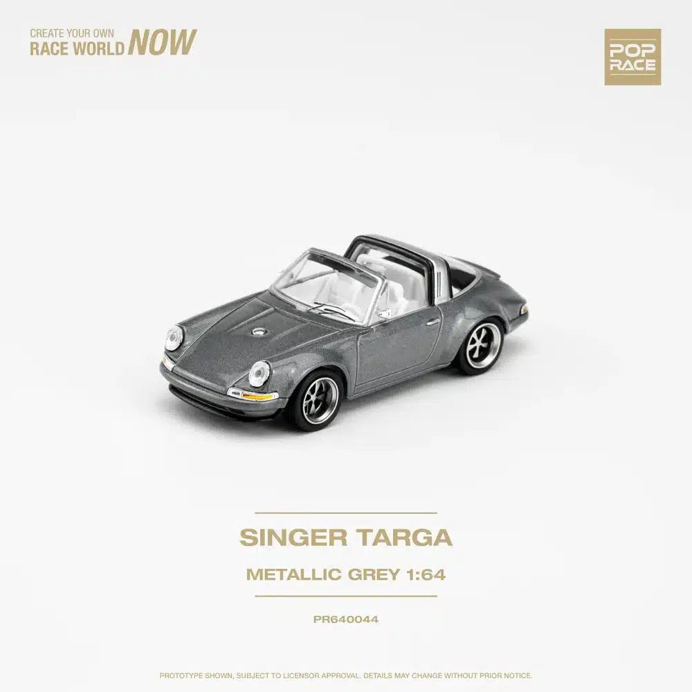 Pop Race - Singer Targa Metallic Gray Scale 1/64 PR64-0044