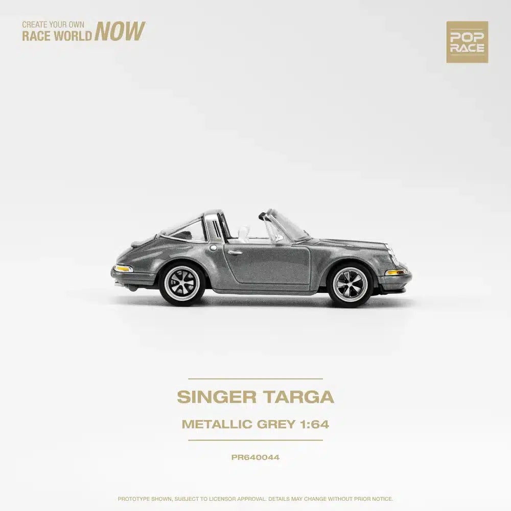 Pop Race - Singer Targa Metallic Gray Scale 1/64 PR64-0044