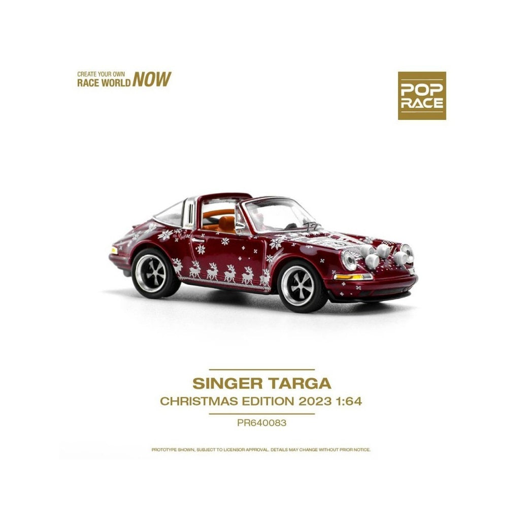 Pop Race - Porsche Singer Targa 2023 Christmas Edition Red Scale 1/64 PR64-83