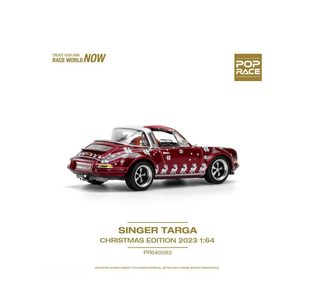 Pop Race - Porsche Singer Targa 2023 Christmas Edition Red Scale 1/64 PR64-83