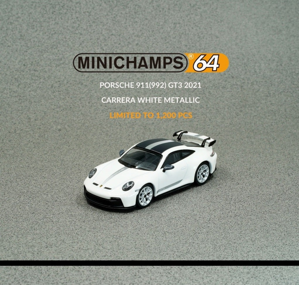 Minichamps - Porsche 911 GT3 (992) 2021 Carrera White Metallic - Scala 1/64 643061009