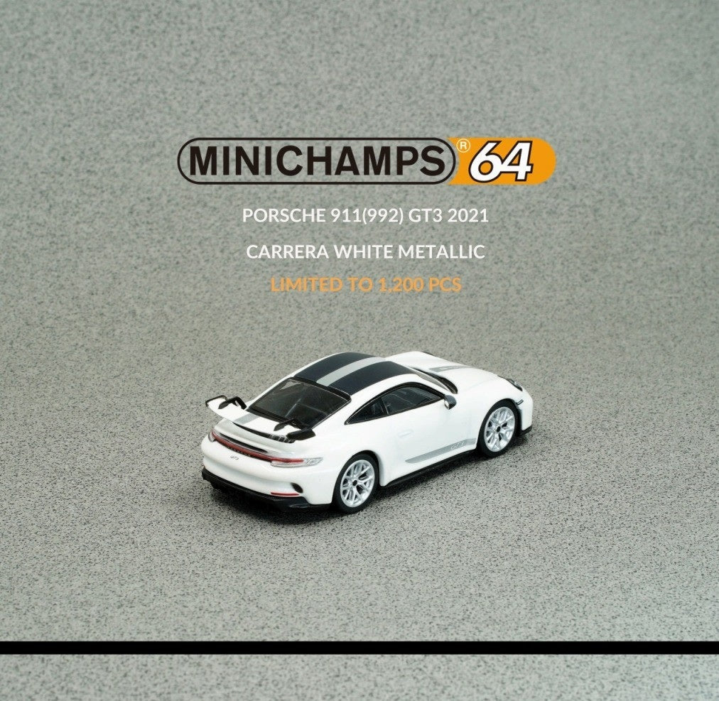 Minichamps - Porsche 911 GT3 (992) 2021 Carrera White Metallic - Scala 1/64 643061009