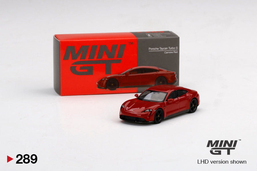 Mini GT - Porsche Taycan Turbo S Carmine Red RHD - Scala 1/64 MGT00289-R