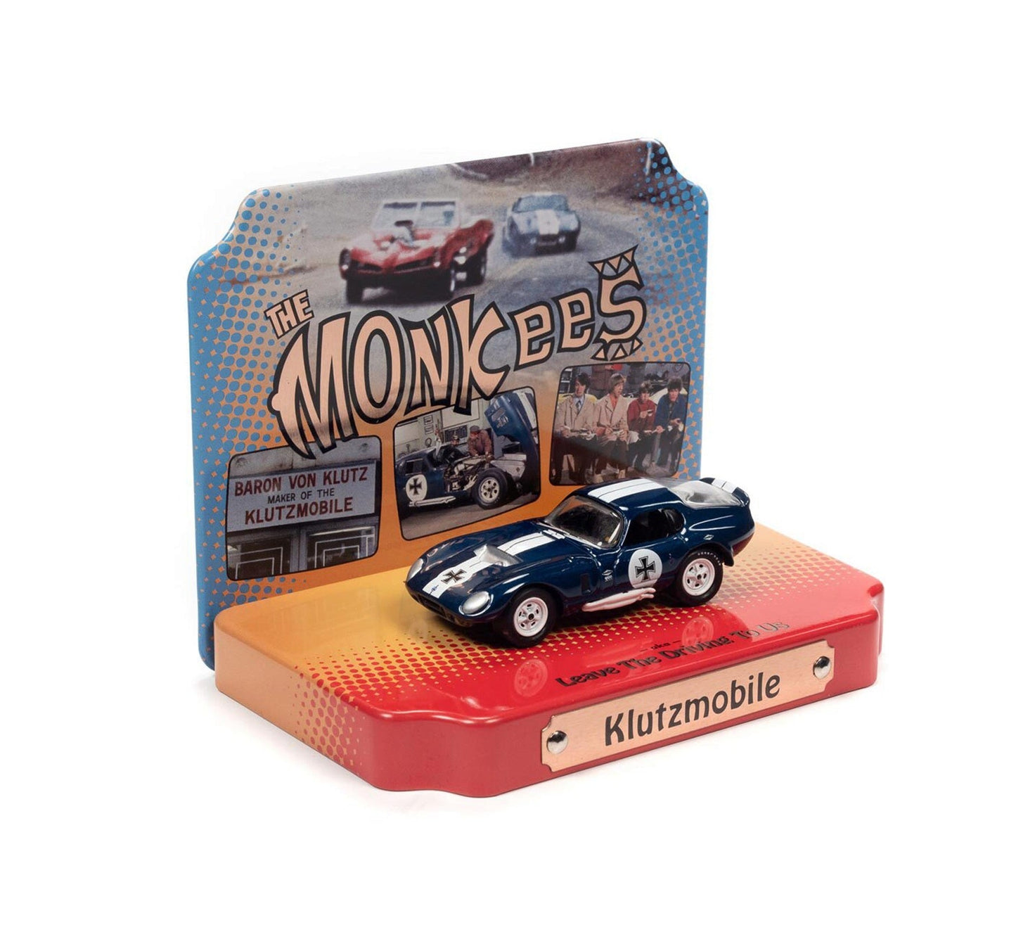 Johnny Lightning - The Monkees Shelby Daytona Cobra The Klutzmobile with Tin display - Scale 1/64 JLDR018