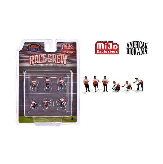 American Diorama "Race Crew" 6 piece Diecast Set Car Not Included - MiJo Exclusives - Scala 1/64 AD-2405MJ