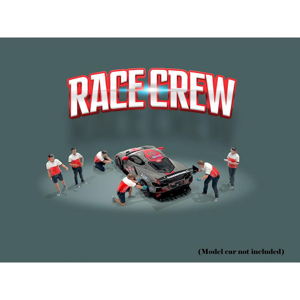 American Diorama "Race Crew" 6 piece Diecast Set Car Not Included - MiJo Exclusives - Scale 1/64 AD-2405MJ