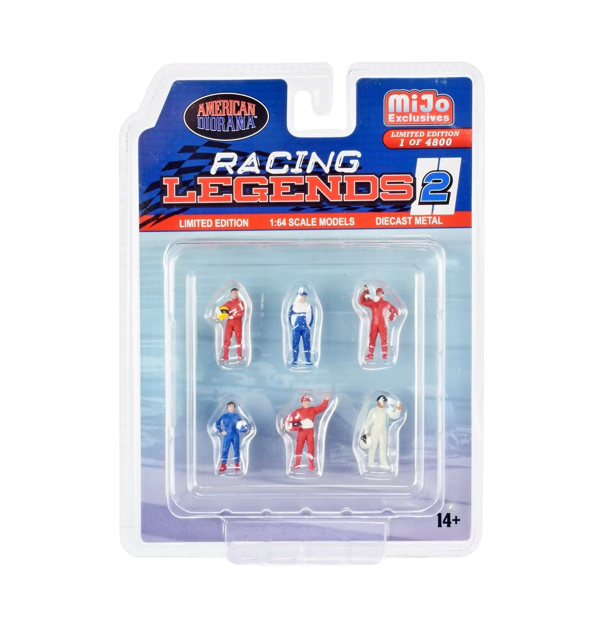 American Diorama - "Racing Legends 2" 6 piece Diecast Set (6 Driver Figures) Car Not Included - MiJo Exclusives - Scale 1/64 AD-76511MJ