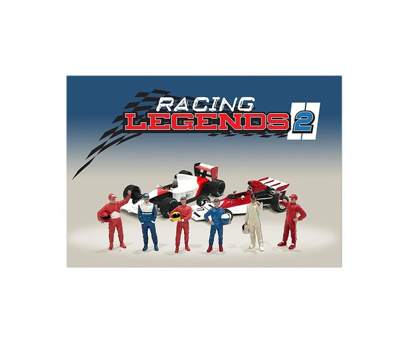 American Diorama - "Racing Legends 2" 6 piece Diecast Set (6 Driver Figures) Car Not Included - MiJo Exclusives - Scale 1/64 AD-76511MJ