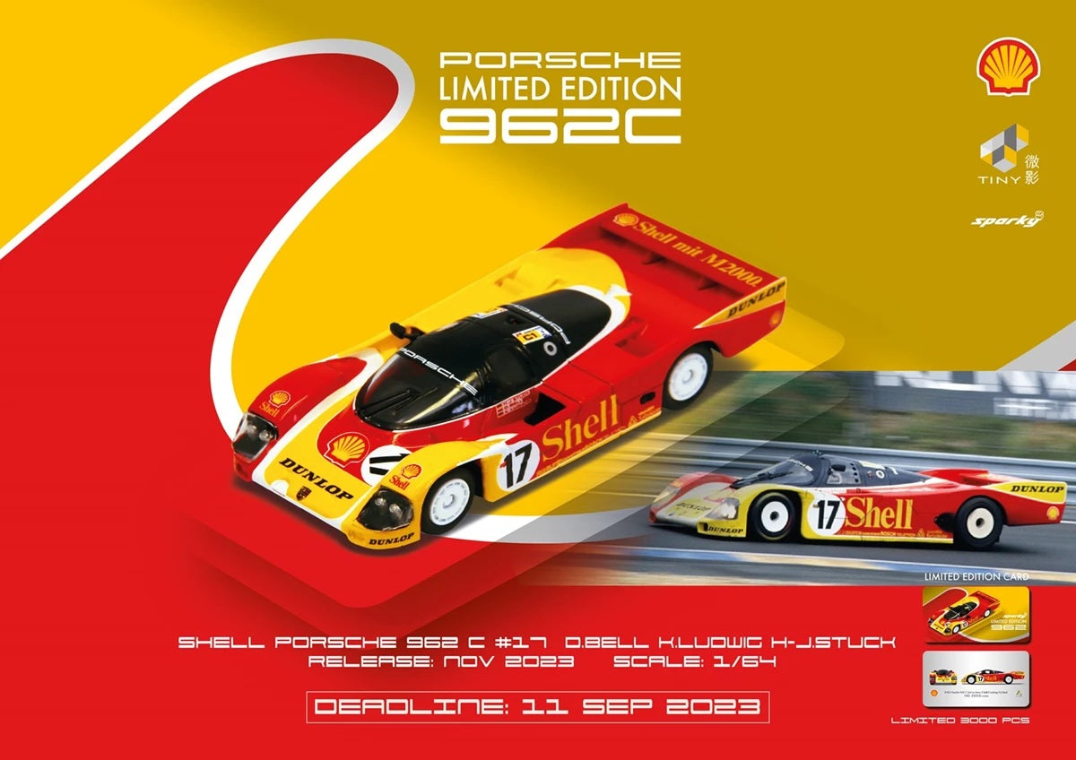 Spark Model - Porsche 962C 2nd Le Mans D.Bell K.Ludwig H-J.Stuck SHELL 1988 #17 - Scala 1/64 YO64005