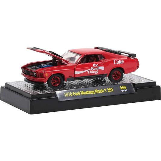 M2 Machines Ford Mustang Mach 1 351 1970 Coke - Scala 1/64