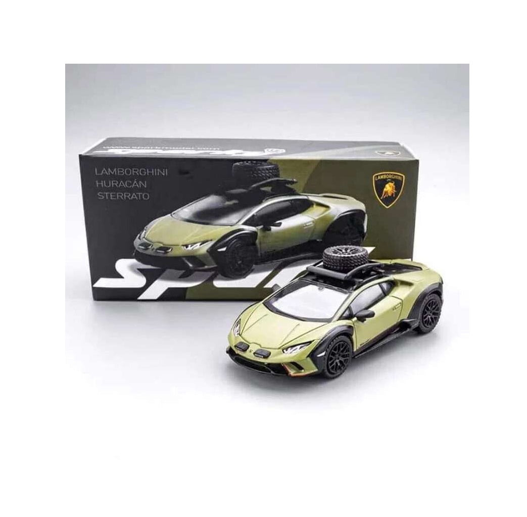 Spark Model - Lamborghini Huracan Sterrato with a roof rack and a wheel - Scala 1/64 YOLS64002