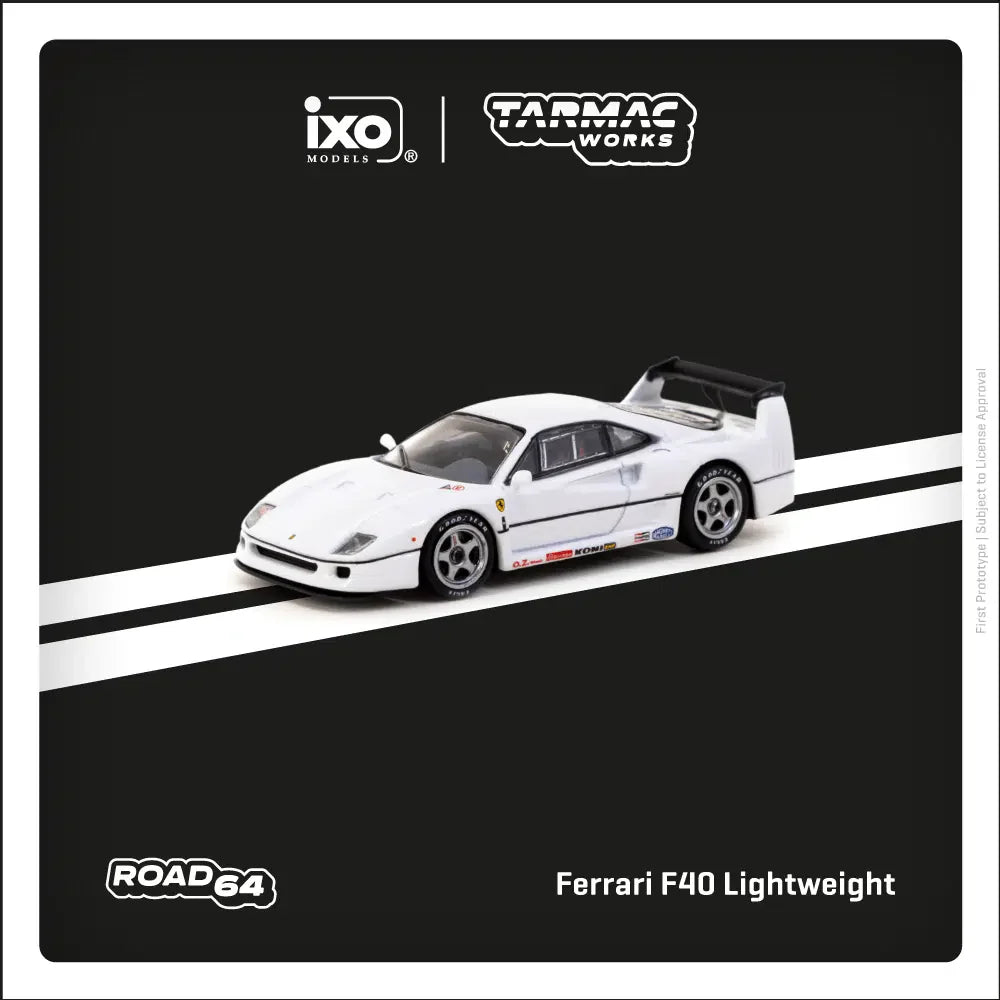 Tarmac Works - Ferrari F40 Lightweight White - Scale 1/64 T64R-076-WH