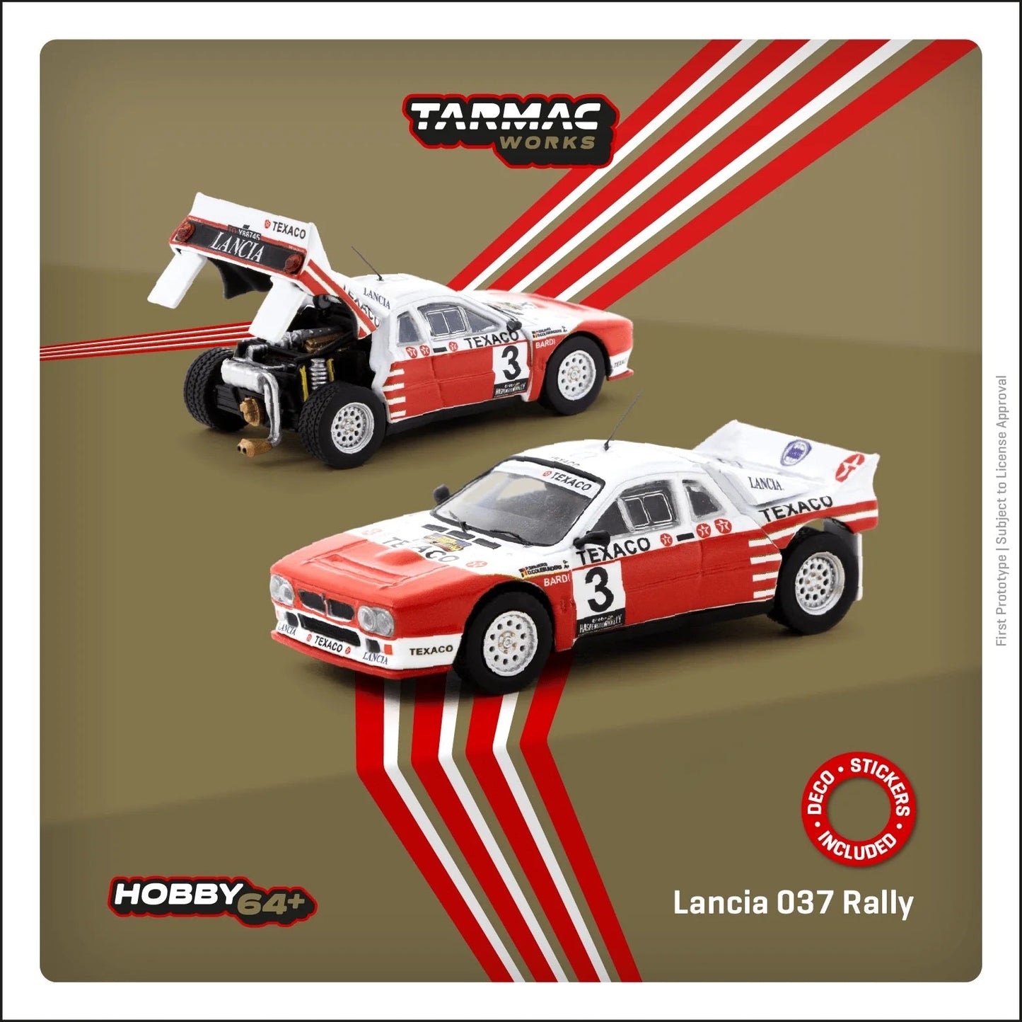 Tarmac Works - Lancia 037 Rally Rally Van Haspengouw 1985 Winner - Scale 1/64 T64P-TL002-85RVH03