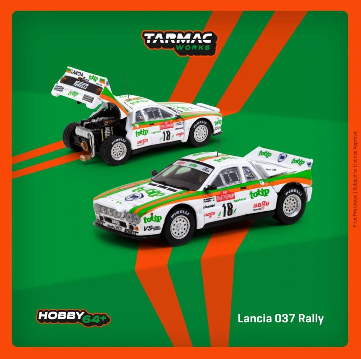 Tarmac Works - Lancia 037 Rally - Rallye Sanremo 1983 M. Biasion / T. Siviero - Scala 1/64 T64P-TL002-83SAN18