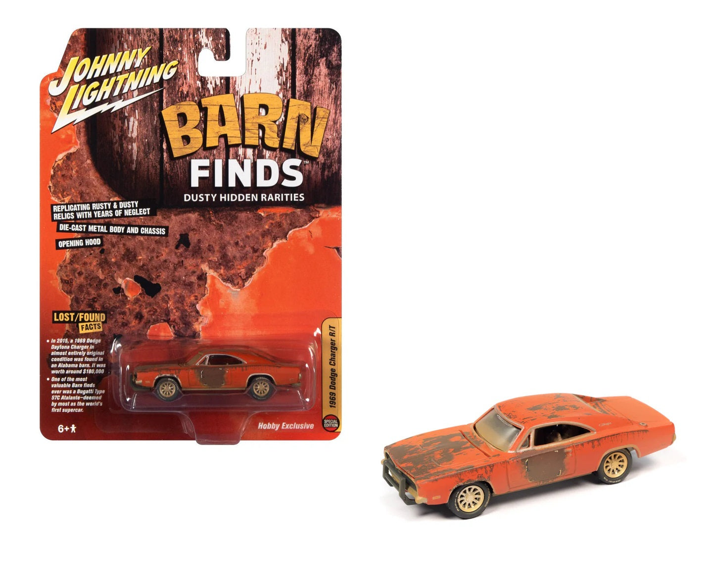 Johnny Lightning - 1969 Dodge Charger R/T Barn Finds - 1/64 Scale