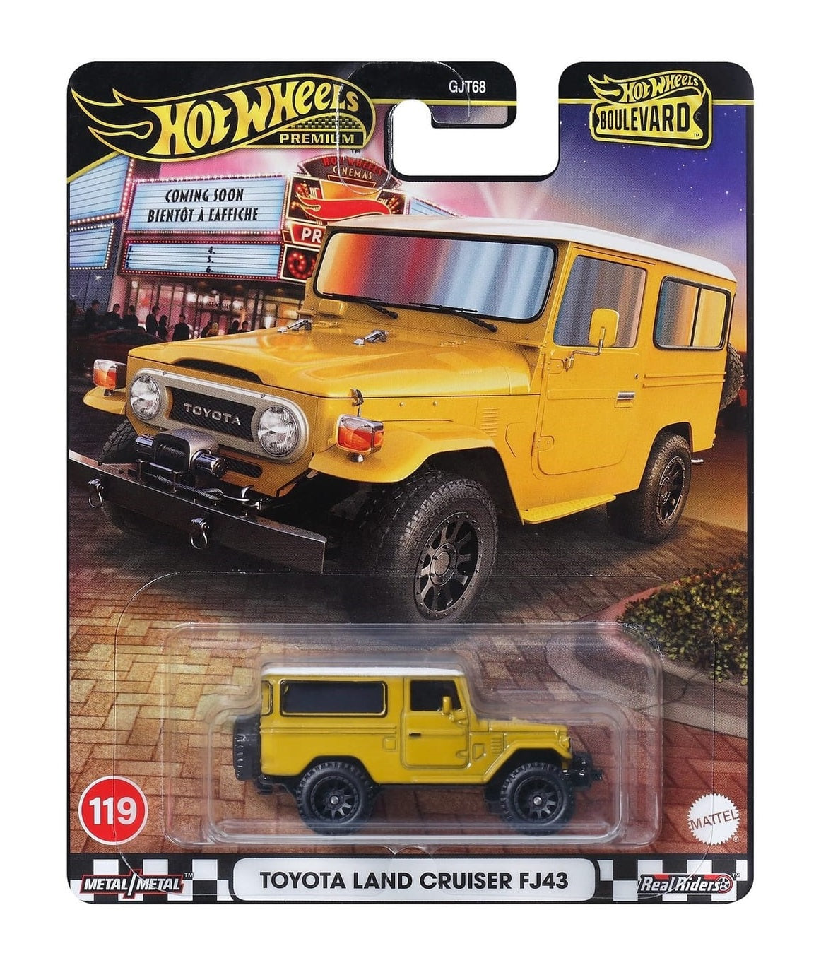 Hot Wheels Premium - Toyota Land Cruiser FJ43 Yellow Boulevard Series - Scale 1/64