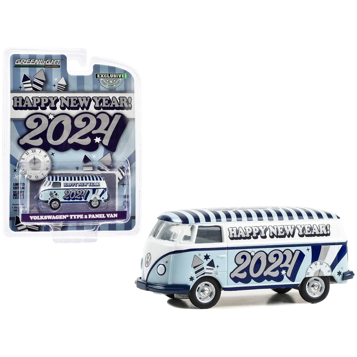 Greenlight - Volkswagen Type 2 Panel Van Happy New Year 2024 - Greenlight - Scale 1/64