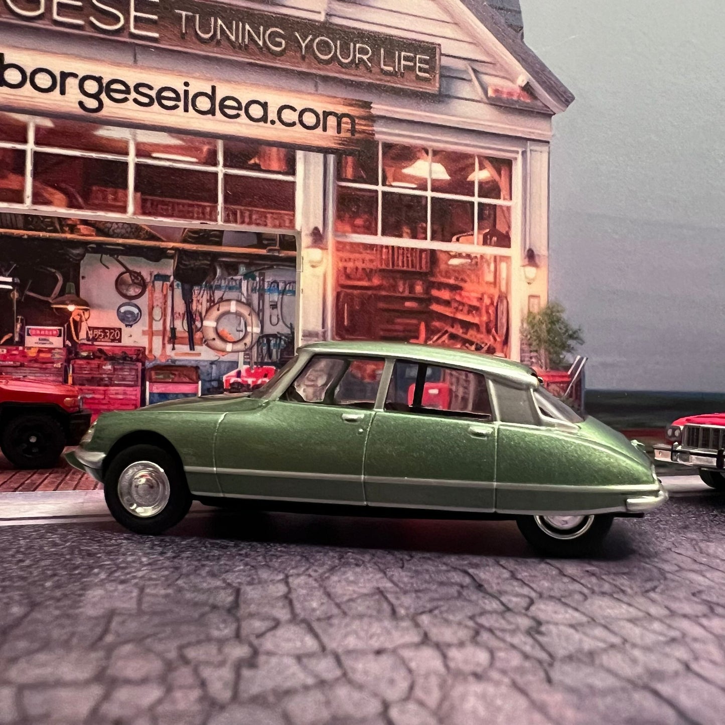 Norev - Citroen DS 23 Pallas 1972 Metallic Green - Scale 1/64 Approx.