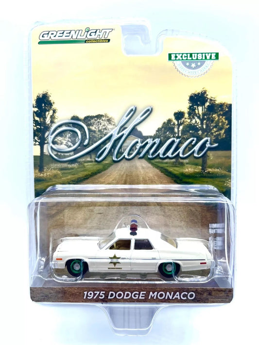 Greenlight - 1975 Dodge Monaco (Green Wheels) Police Hazzard County - Scala 1/64