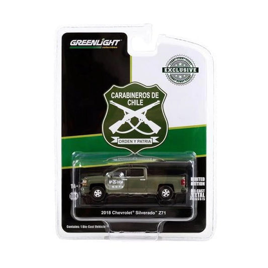 Greenlight - Chevrolet Silverado LT 2018 Z71 Carabineros De Chile - Greenlight - Scala 1/64