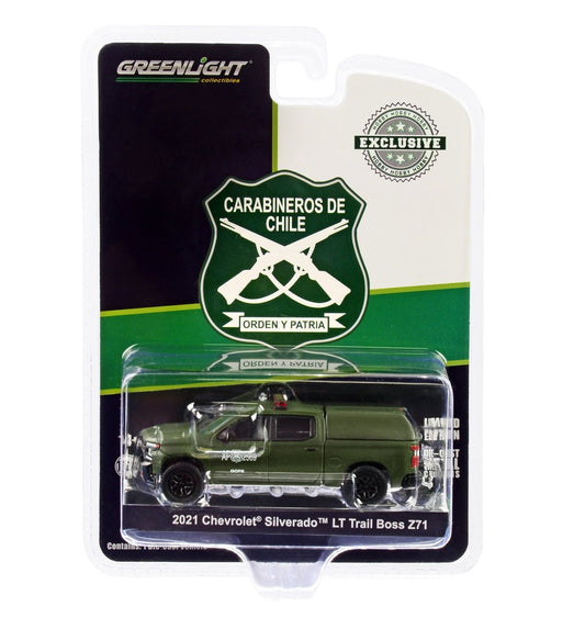 Greenlight - Chevrolet Silverado LT Trail Boss 2021 Z71 Carabineros De Chile - Greenlight - Scala 1/64