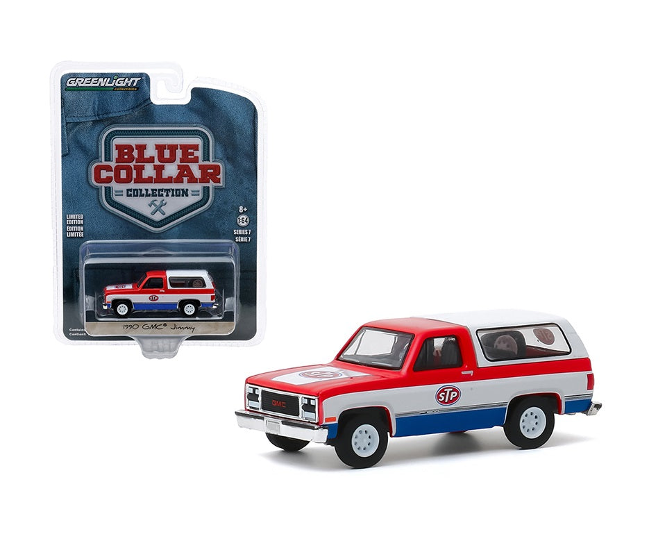 Greenlight - 1990 GMC Jimmy - STP - Blue Collar - Scale 1/64