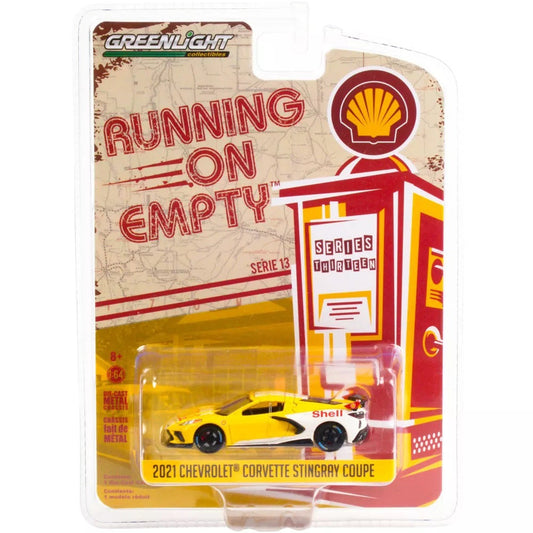 Greenlight - 2021 Chevrolet Corvette C8 Stingray Coupe "Shell Oil" Series Running On Empty - Greenlight - Scala 1/64