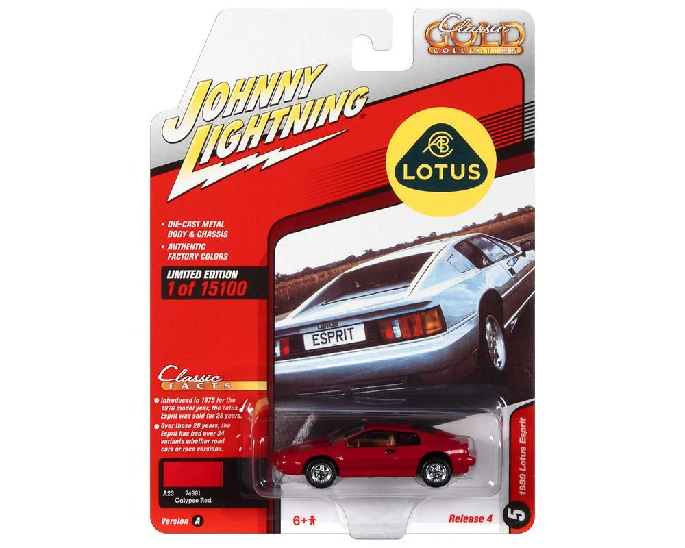 Johnny Lightning - 1989 Lotus Esprit Calypso Red Series Classic Gold - Scala 1/64