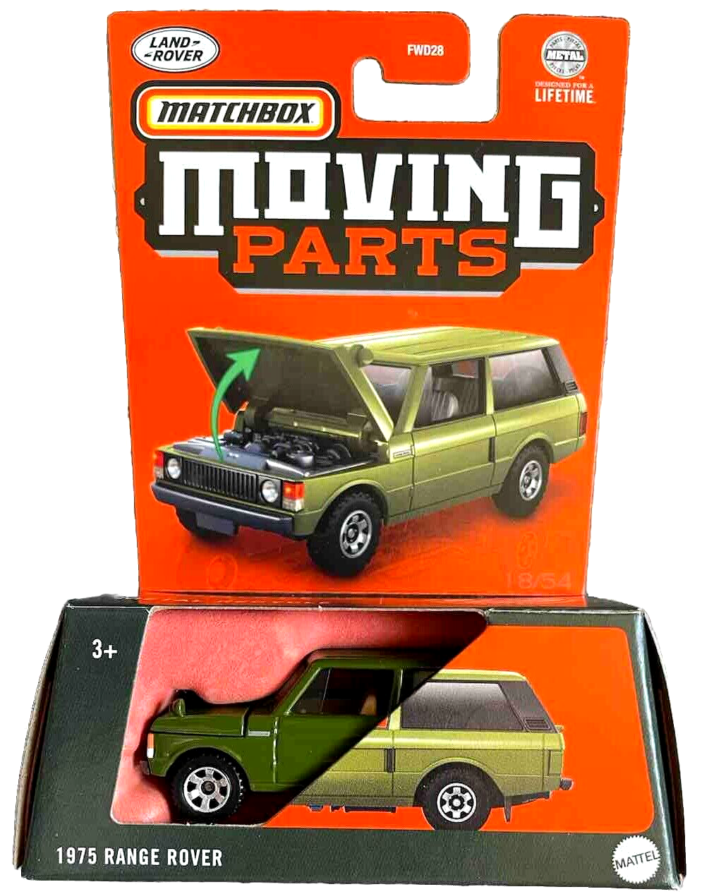 Matchbox - Range Rover 1975 Green - Matchbox Moving Parts - Scale 1/64 Approx