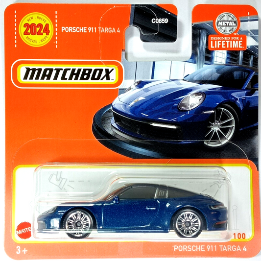 Matchbox - Porsche 911 Targa 4 Blue #60 - Matchbox - Scale 1/64 Approximately