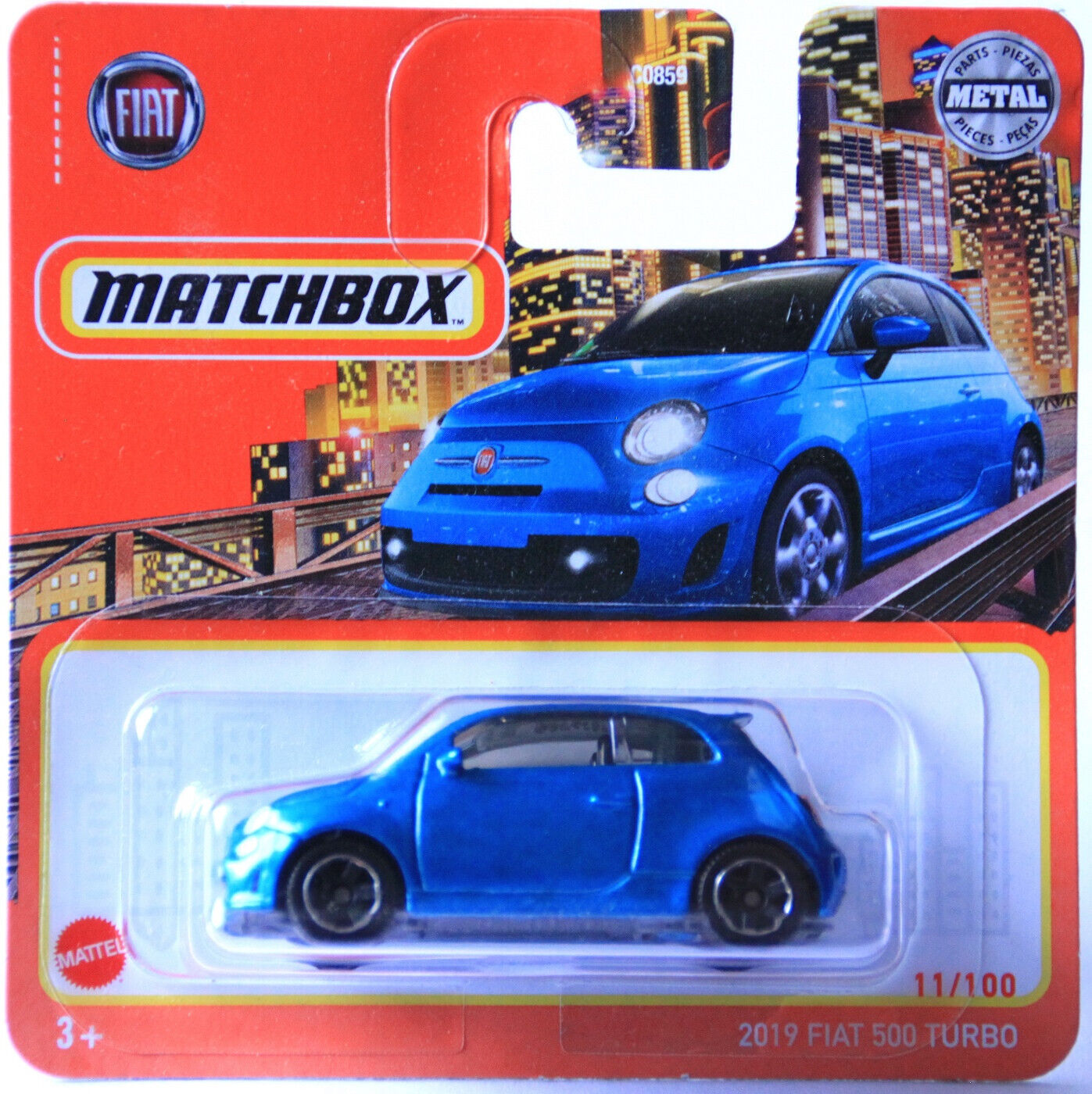 Matchbox - Fiat 500 Turbo Blue #11 - Matchbox - Scala 1/64 Circa