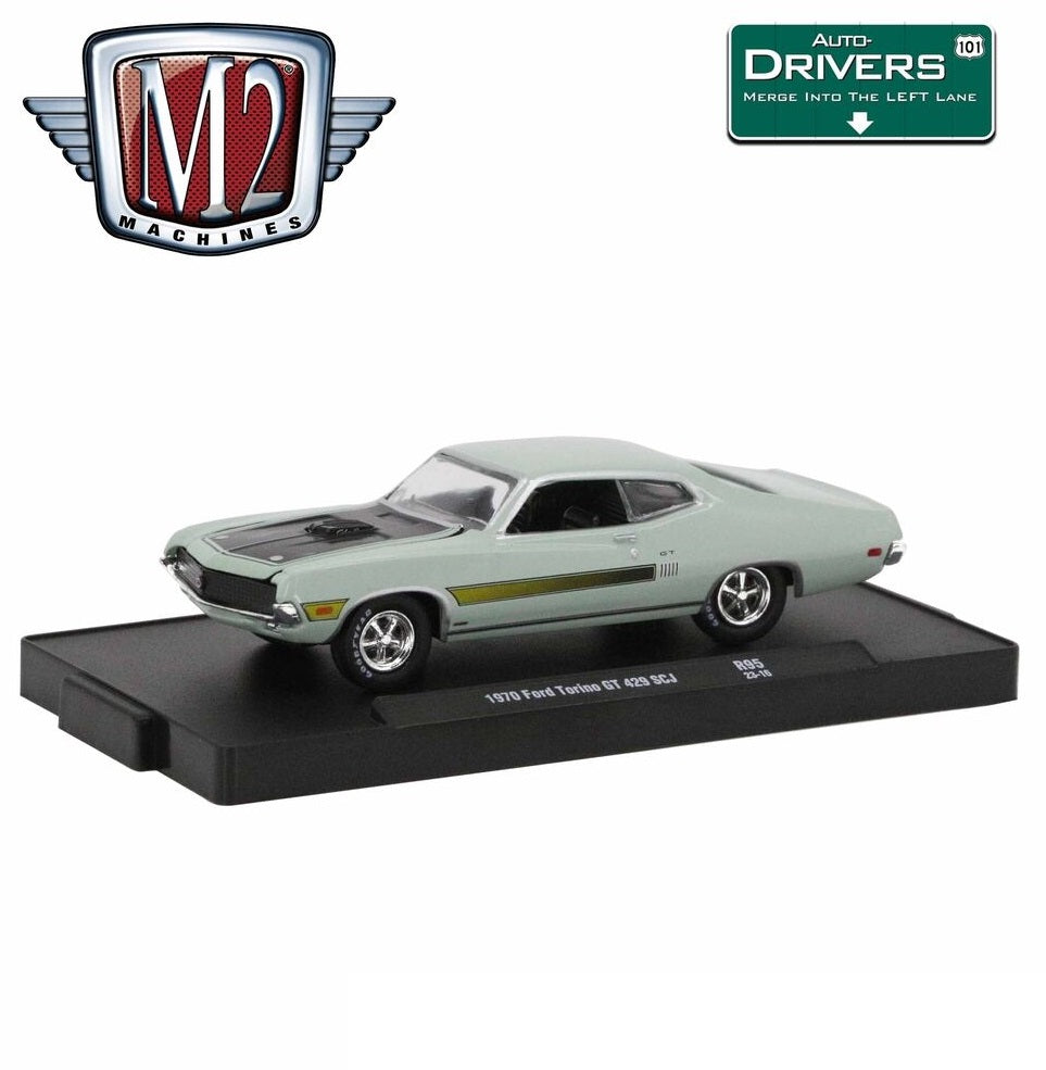 M2 Machines Ford Torino GT 429 SCJ 1970 Light Green - Scale 1/64