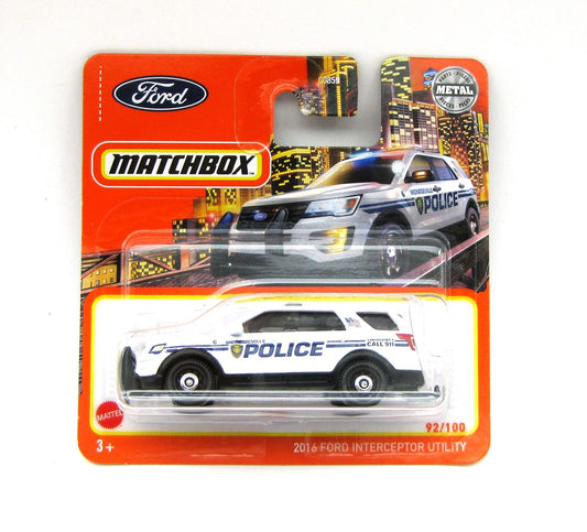 Matchbox - Ford Interceptor Utility 2016 Police #92 - Matchbox - Scale 1/64 Approximately