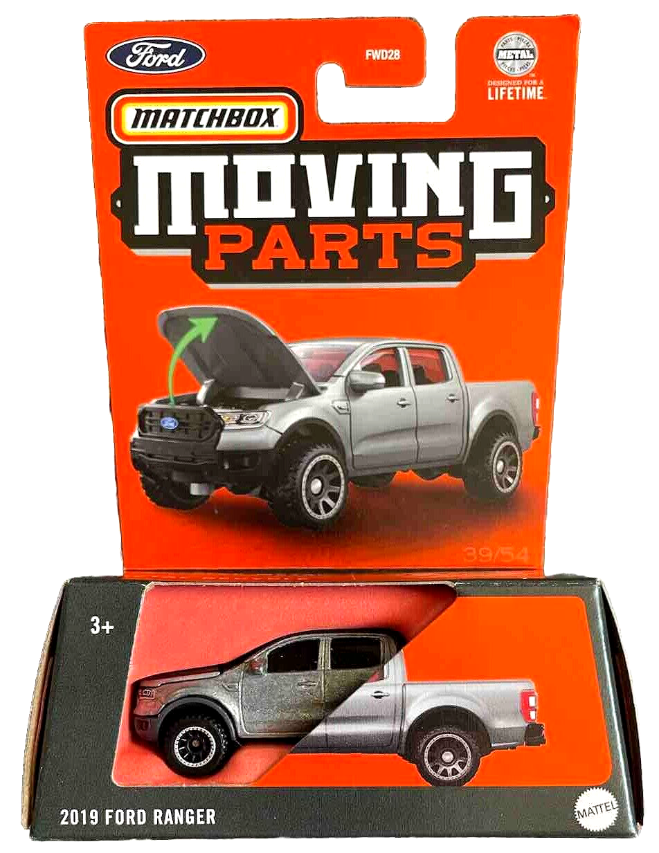 Matchbox - Ford Ranger 2019 Silver - Matchbox Moving Parts - Scala 1/64 Circa