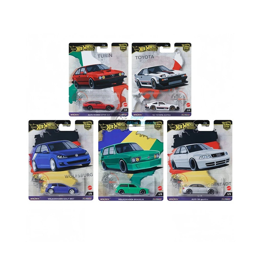 Hot Wheels Premium Car Culture World Tour 2024 Release A - Set of 5 vehicles - Scale 1/64